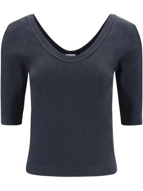 Brunello Cucinelli fine-ribbed T-shirt Grey M0TC8FX220C055