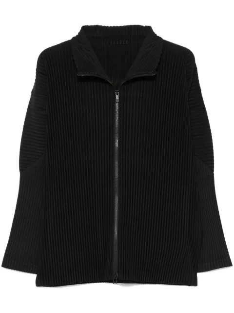 Homme Plissé Issey Miyake plissé-effect zip-up cardigan Black HP56JL540