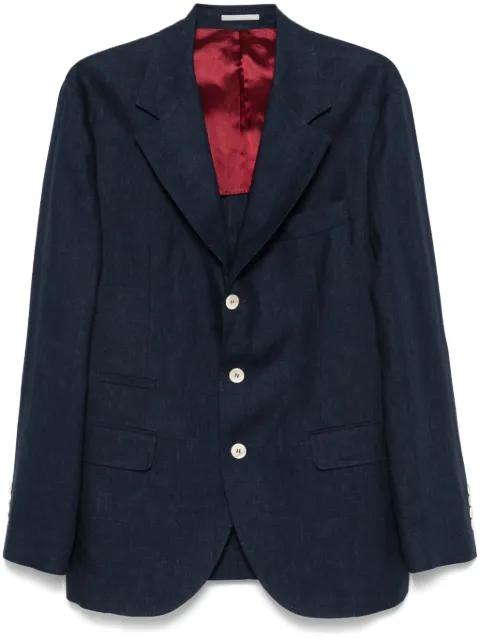 Brunello Cucinelli linen blazer Blue MB4307BTDC009