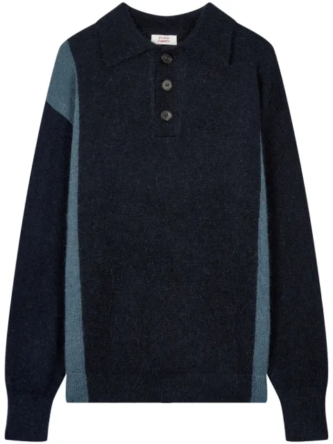 TOMBOY fine-knit polo shirt Blue 91U5152006