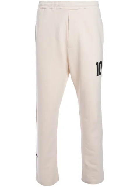 BARROW number-print track pants Neutrals S5BWUAFP025
