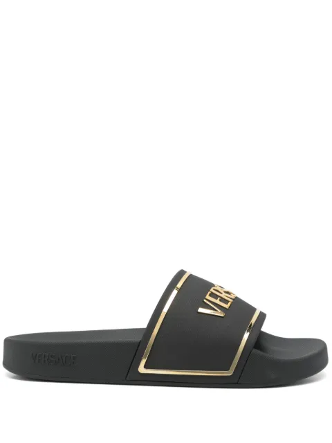 Versace rubber sliders Black 10190031A13176