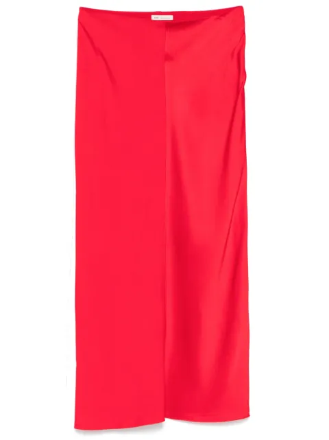 AMI Paris satin midi skirt Red FSK266AC0014