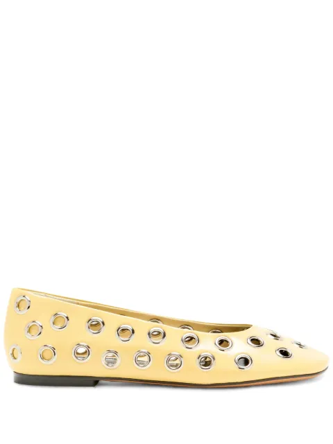 Proenza Schouler metal-eyelet detailing ballerinas Yellow SH252043BX007FC
