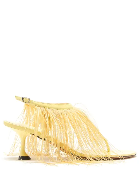 Proenza Schouler 60mm Tee Thong Feather sandals Yellow SH252042BX004A