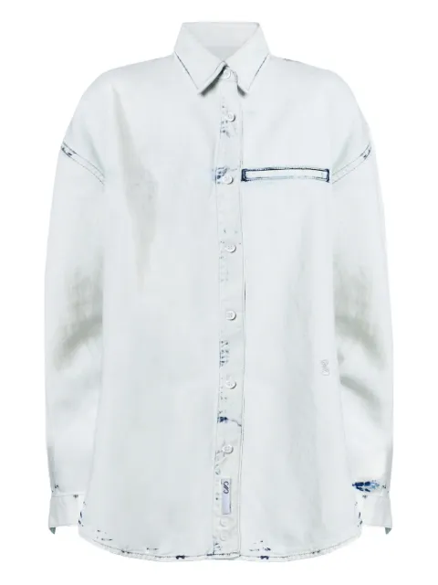 Proenza Schouler Kruger bleach-effect denim shirt Blue R2538008DC066