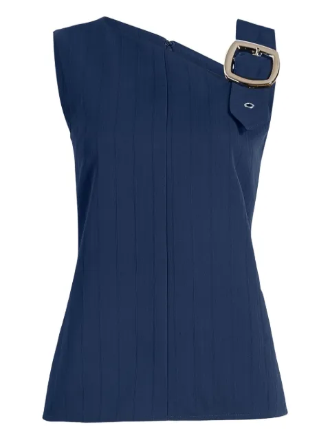 Proenza Schouler Marin asymmetric-neckline buckle top Blue R2524019JQ114