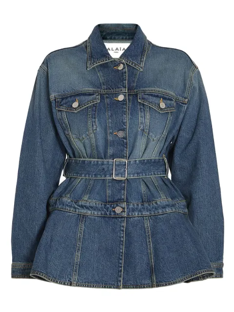 Alaïa peplum denim jacket Blue AA9V0422T536A