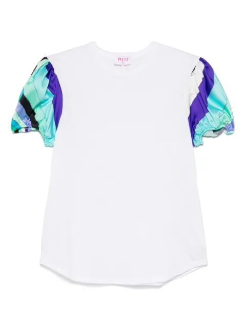 PUCCI printed puff-sleeves T-shirt White 5HTP155H982