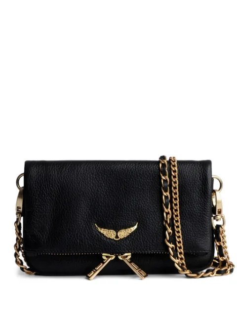 Zadig&Voltaire mini Rock Nano grained leather cross body bag Black LWBA03975