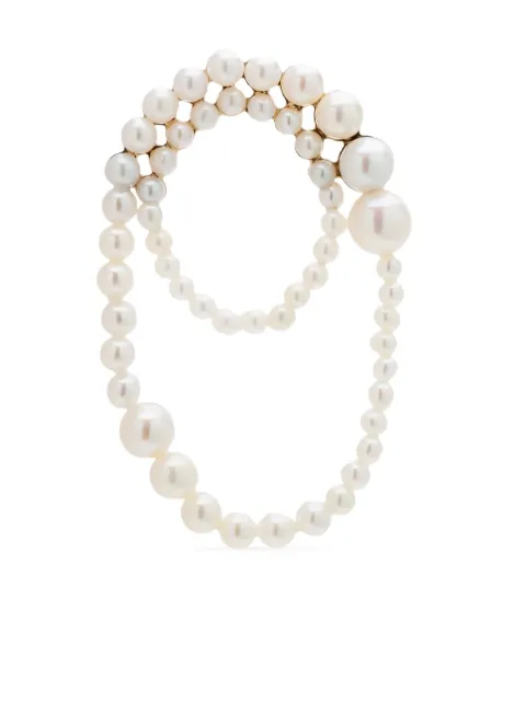 Sophie Bille Brahe 14kt yellow gold Embrasse pearl single earring White SBBEA24CRT88FWR