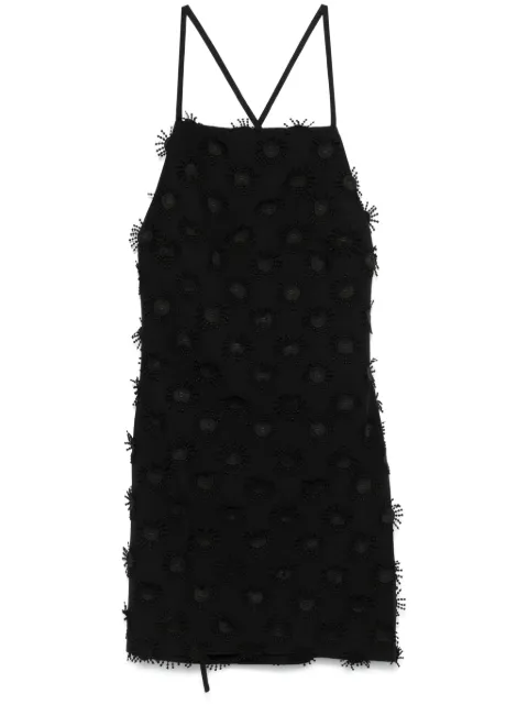 MSGM floral-appliqué mini dress Black 3841MDA43257121
