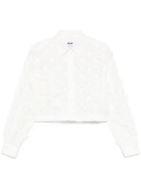 MSGM embroidered shirt White 3841MDE13257121