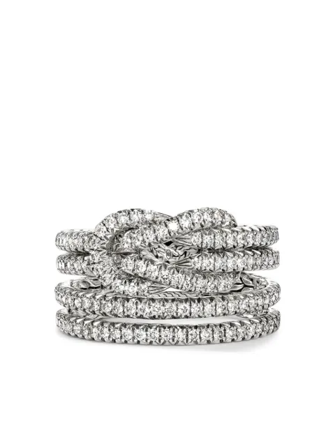 John Hardy sterling silver Love Knot diamond ring Silver RBP987592DI