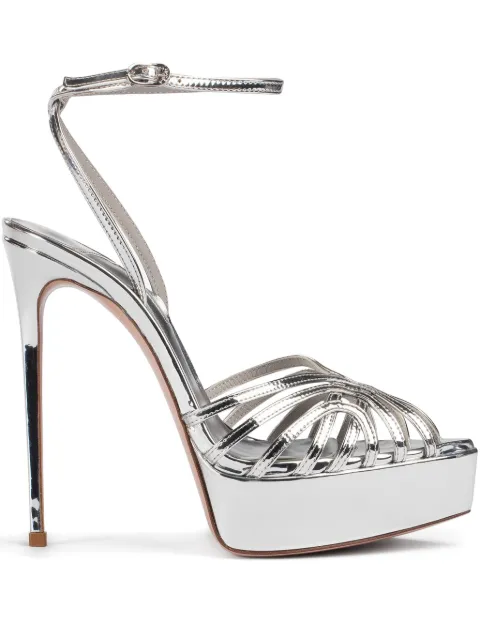 Le Silla 140mm Embrace sandals Silver 2892B100RCPPMRA