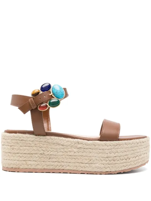 Gianvito Rossi 65mm stone-embellished espadrilles Brown G3255805GOMCXJ