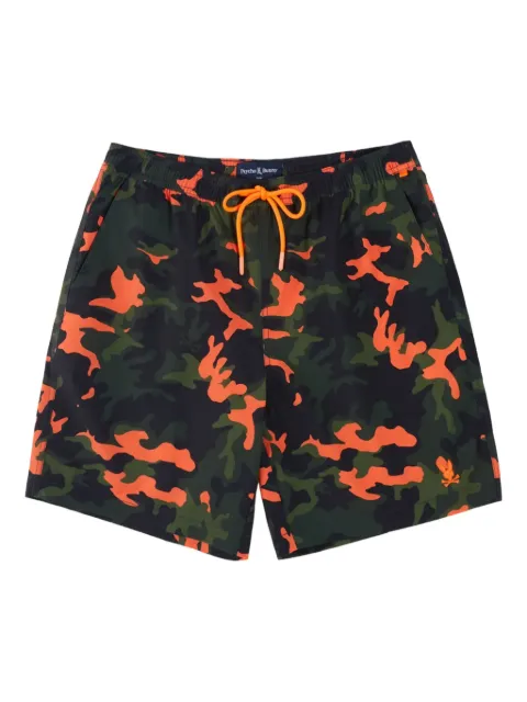 Psycho Bunny Plano Camo Print swim shorts Green B6W376Z1PODFB