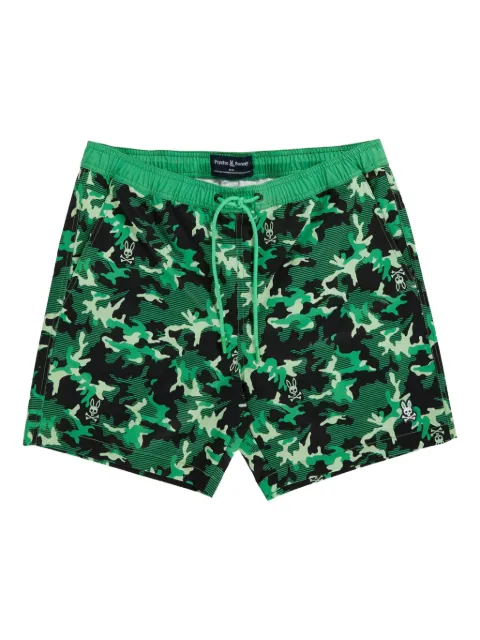 Psycho Bunny Rye-print swim shorts Green B6W913Y1POBLK