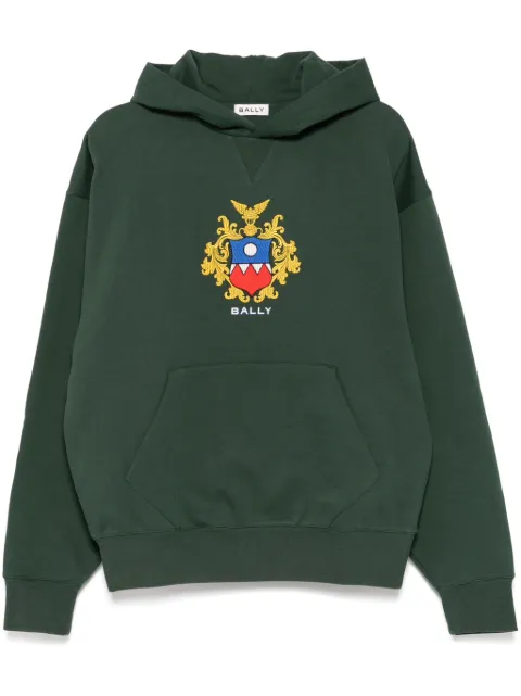 Bally logo-embroidered hoodie Green M5BAC77FCO227