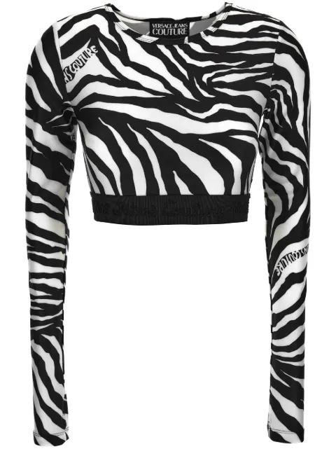 Versace Jeans Couture zebra-print T-shirt Black 78HAH218JS482