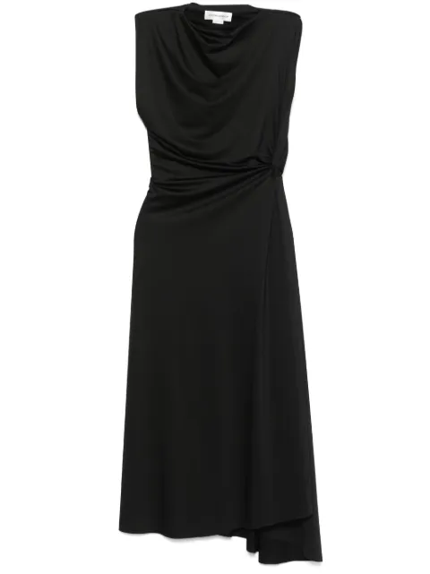 Victoria Beckham asymmetric drape midi dress Black 1125JDR006064A