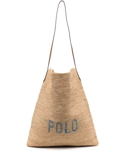 Polo Ralph Lauren raffia shoulder bag Neutrals 428956716001