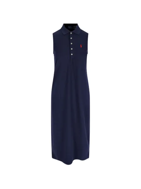 Polo Ralph Lauren midi Polo Pony-embroidered dress Blue 211968292002