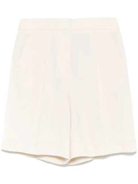 Peserico pleated linen shorts Neutrals P04083Z02629