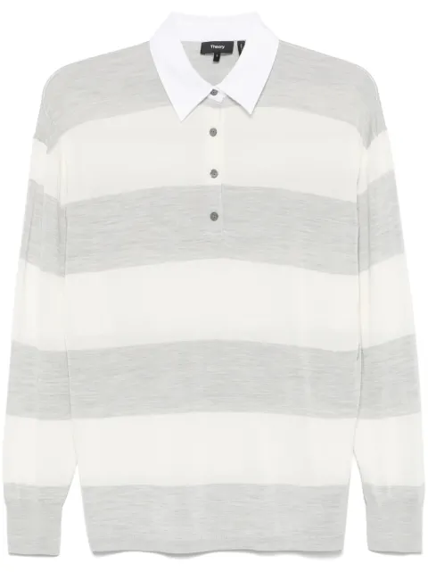 Theory striped polo top Grey O1112731
