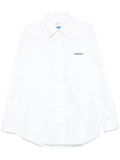 Off-White logo-embroidered shirt White OMGE004C99FAB002110