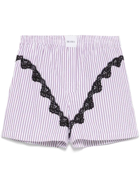 The Attico striped poplin shorts White 250WCQ00002CCC054AA