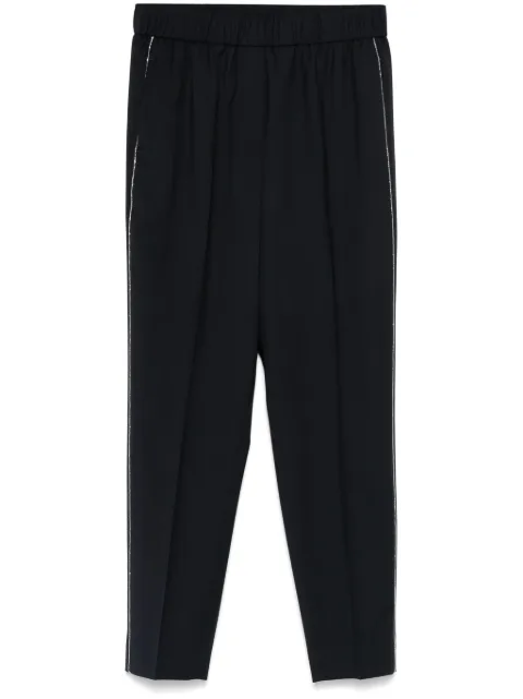 Peserico beaded trim-detail trousers Blue P0407202584