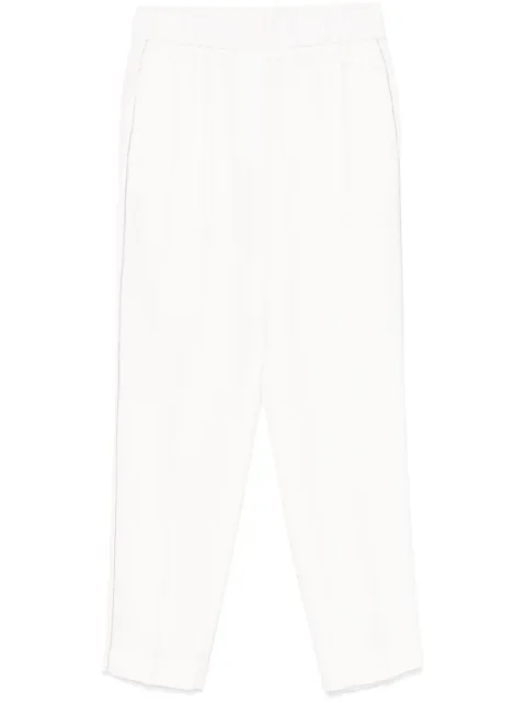 Peserico beaded trim-detail trousers White P0457201972