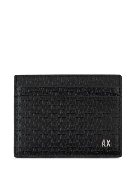 Armani Exchange monogram-debossed cardholder Black 9585394R847