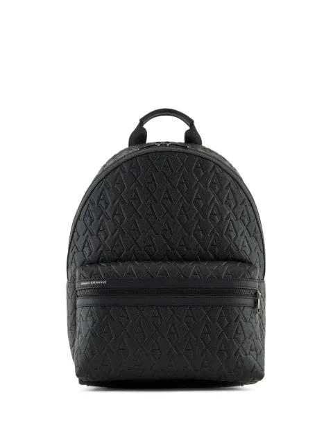 Armani Exchange monogram-debossed backpack Black XM000237AF12133