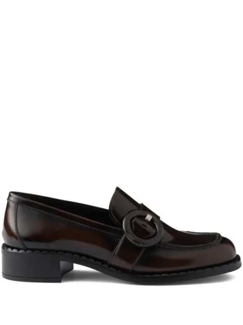 Prada brushed-leather loafers Brown 1D979NF035P39