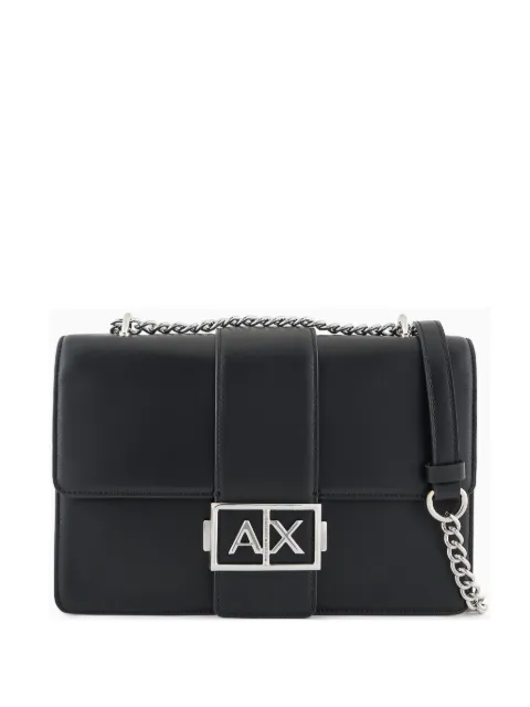 Armani Exchange logo-plaque crossbody bag Black XW000070AF12039