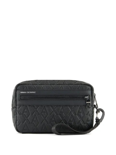 Armani Exchange logo-embossed wash bag Black XM001272AF12133