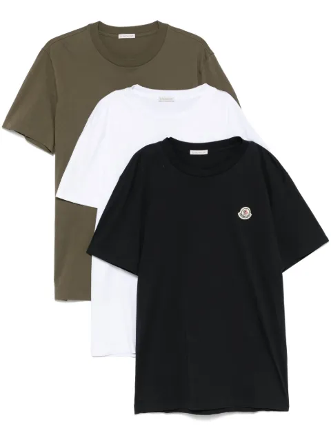 Moncler logo-patch T-shirt (set of three) Black L20918C00042829H8