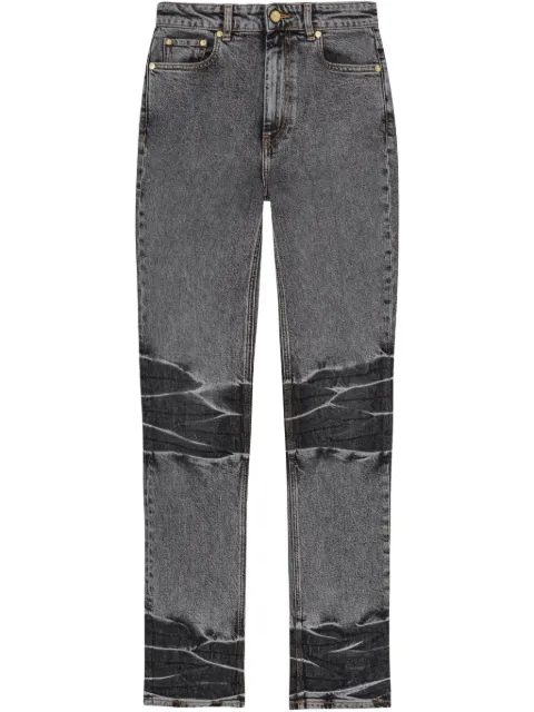 GANNI whiskering-effect straight-leg jeans Black J1691