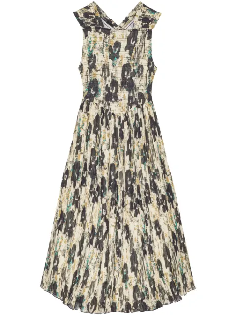 GANNI floral-print dress Neutrals W0209