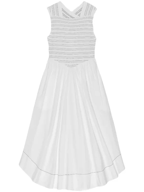 GANNI square-neck midi dress White W0389