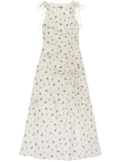 GANNI floral-print dress White W0262