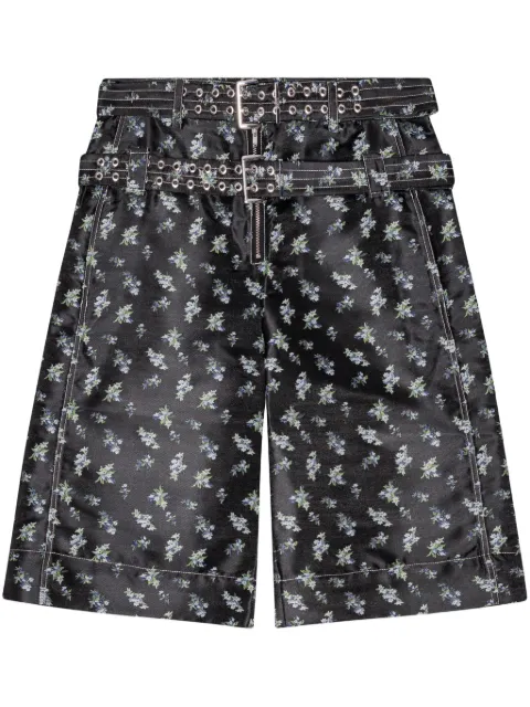 GANNI floral-print shorts Black W0380