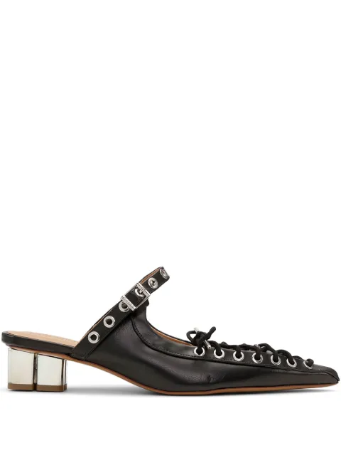 GANNI laced leather mules Black S2925