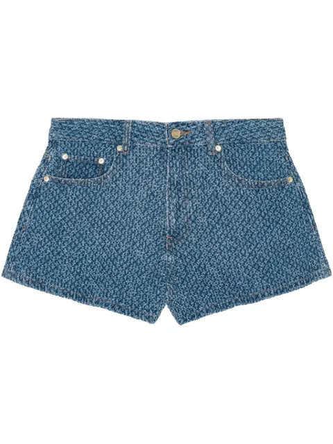 GANNI logo patch shorts Blue J1787