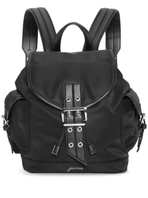 GANNI black small bucky nylon backpack Black A6528