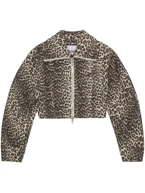 GANNI leopard-print jacket White W0235