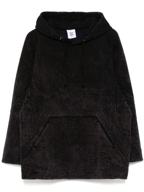Stain Shade panelled hoodie Black 206