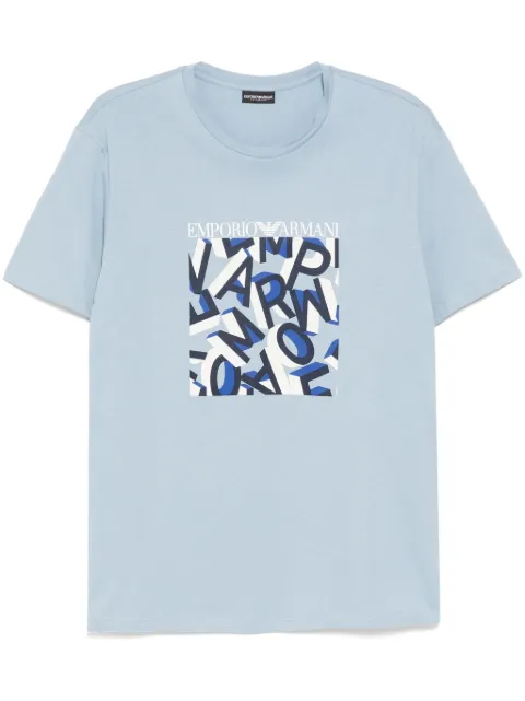 Emporio Armani logo print T-shirt Blue EM000574AF12349